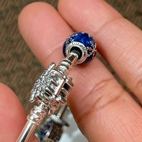 NWOT Pandora Fireworks Bangle Bracelet w/ 3 Christmas Charms EUC - Picture 17 of 17